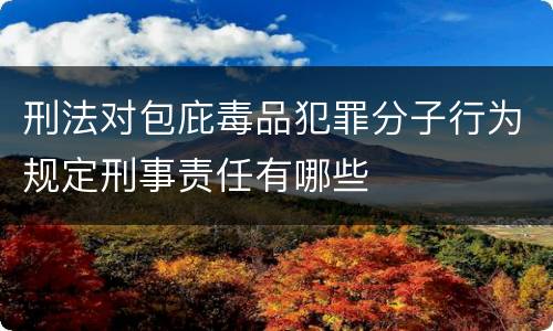 刑法对包庇毒品犯罪分子行为规定刑事责任有哪些