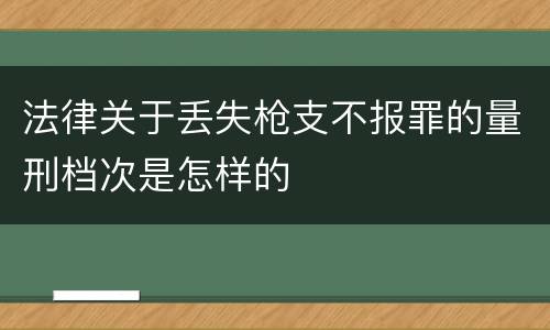 法律关于丢失枪支不报罪的量刑档次是怎样的