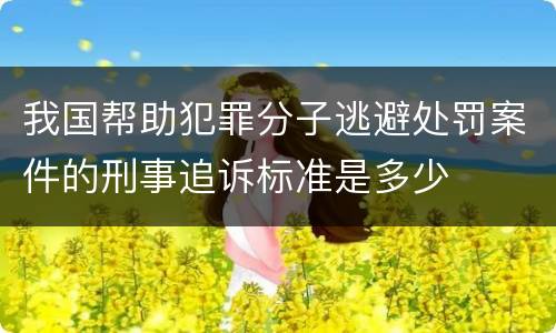 我国帮助犯罪分子逃避处罚案件的刑事追诉标准是多少