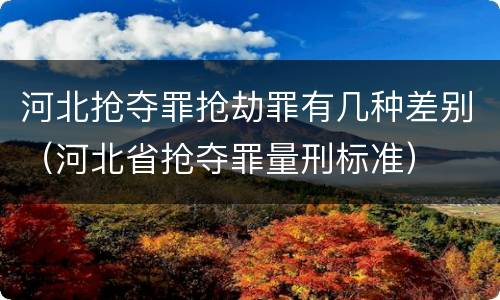 河北抢夺罪抢劫罪有几种差别（河北省抢夺罪量刑标准）