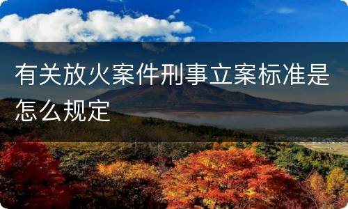 有关放火案件刑事立案标准是怎么规定