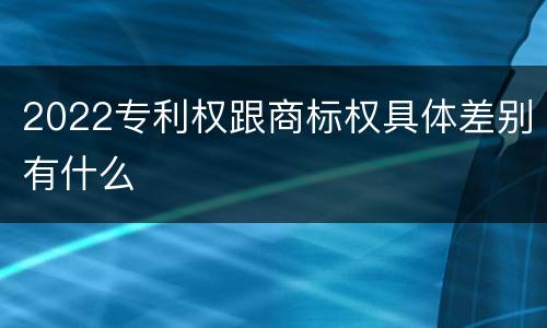 2022专利权跟商标权具体差别有什么