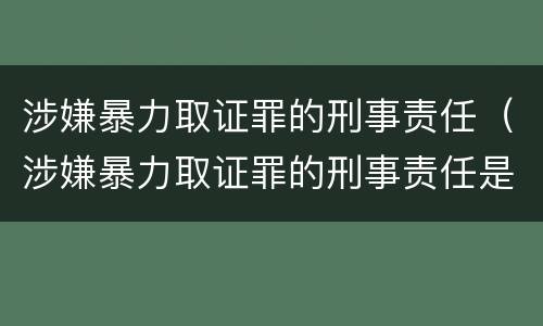 涉嫌暴力取证罪的刑事责任（涉嫌暴力取证罪的刑事责任是什么）