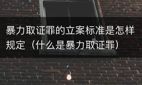 暴力取证罪的立案标准是怎样规定（什么是暴力取证罪）