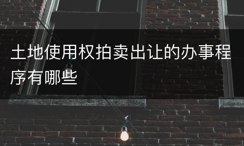土地使用权拍卖出让的办事程序有哪些