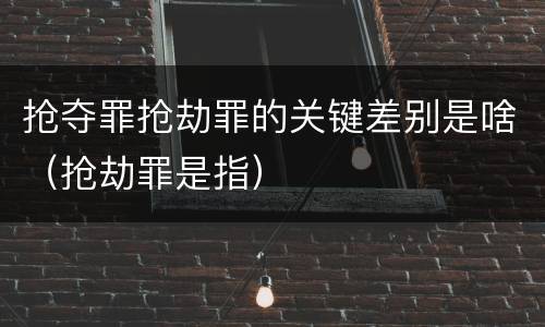 抢夺罪抢劫罪的关键差别是啥（抢劫罪是指）