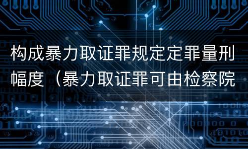 构成暴力取证罪规定定罪量刑幅度（暴力取证罪可由检察院立案侦查）