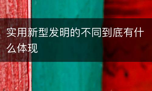 实用新型发明的不同到底有什么体现