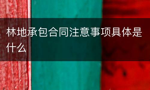 林地承包合同注意事项具体是什么