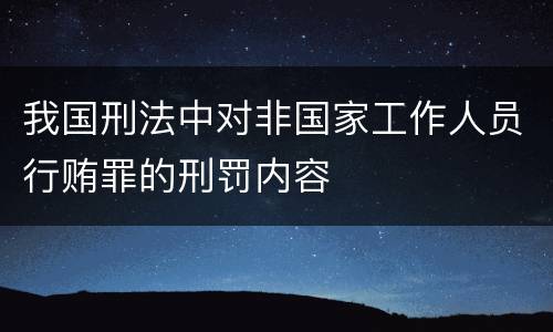 我国刑法中对非国家工作人员行贿罪的刑罚内容
