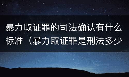 暴力取证罪的司法确认有什么标准（暴力取证罪是刑法多少条）