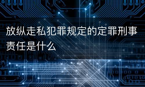 放纵走私犯罪规定的定罪刑事责任是什么