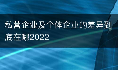私营企业及个体企业的差异到底在哪2022