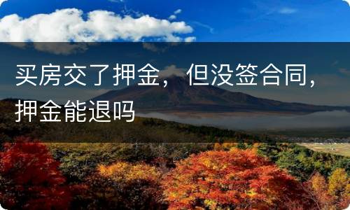 买房交了押金，但没签合同，押金能退吗