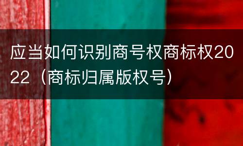 应当如何识别商号权商标权2022（商标归属版权号）