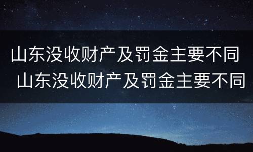 山东没收财产及罚金主要不同 山东没收财产及罚金主要不同案例