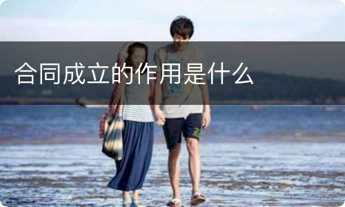 合同成立的作用是什么