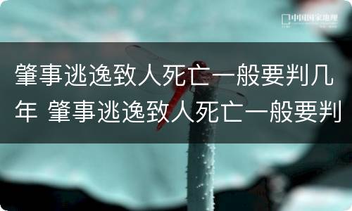 肇事逃逸致人死亡一般要判几年 肇事逃逸致人死亡一般要判几年徒刑