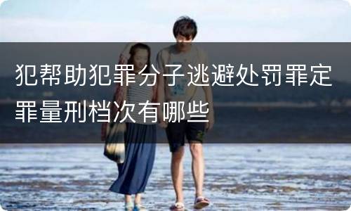 犯帮助犯罪分子逃避处罚罪定罪量刑档次有哪些