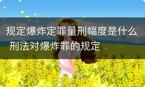 规定爆炸定罪量刑幅度是什么 刑法对爆炸罪的规定