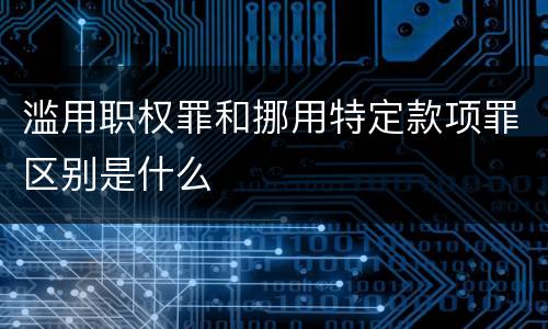 滥用职权罪和挪用特定款项罪区别是什么