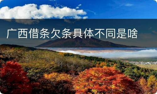 广西借条欠条具体不同是啥
