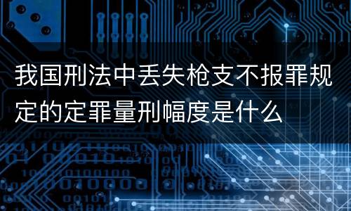 我国刑法中丢失枪支不报罪规定的定罪量刑幅度是什么