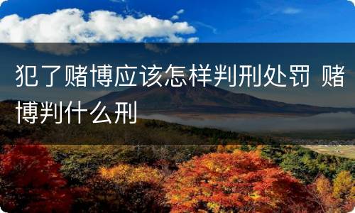 犯了赌博应该怎样判刑处罚 赌博判什么刑