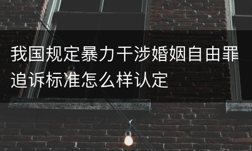 我国规定暴力干涉婚姻自由罪追诉标准怎么样认定