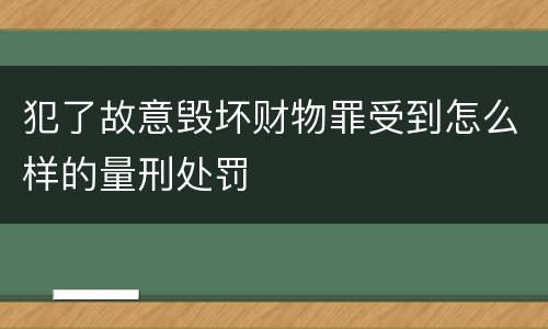 犯了故意毁坏财物罪受到怎么样的量刑处罚