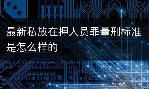 最新私放在押人员罪量刑标准是怎么样的