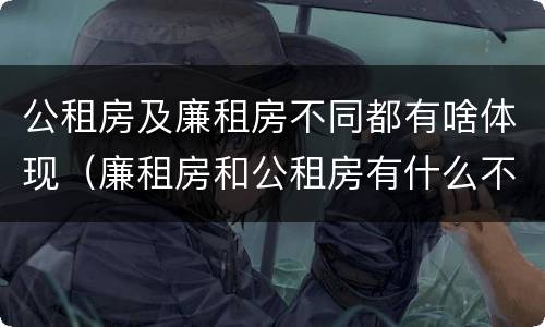 公租房及廉租房不同都有啥体现（廉租房和公租房有什么不同）