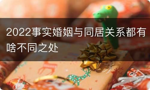 2022事实婚姻与同居关系都有啥不同之处