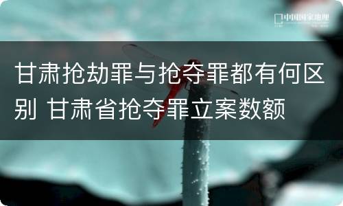 甘肃抢劫罪与抢夺罪都有何区别 甘肃省抢夺罪立案数额