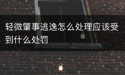 轻微肇事逃逸怎么处理应该受到什么处罚