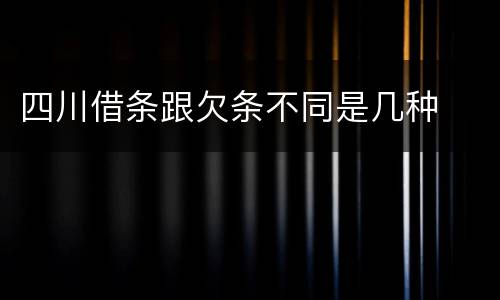 四川借条跟欠条不同是几种