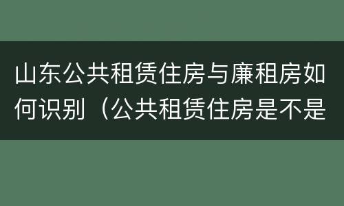 山东公共租赁住房与廉租房如何识别（公共租赁住房是不是廉租房）