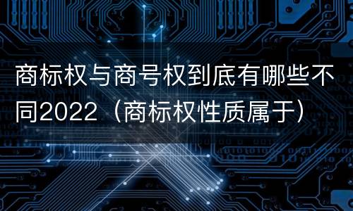 商标权与商号权到底有哪些不同2022（商标权性质属于）