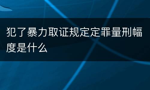 犯了暴力取证规定定罪量刑幅度是什么