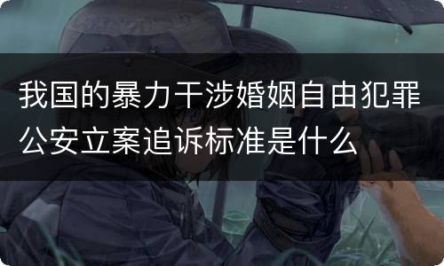 我国的暴力干涉婚姻自由犯罪公安立案追诉标准是什么