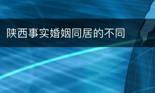 陕西事实婚姻同居的不同