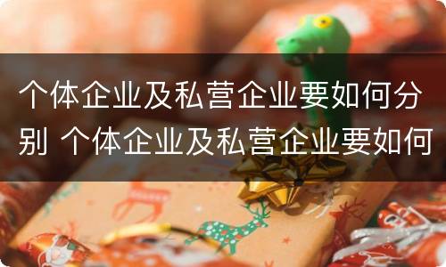 个体企业及私营企业要如何分别 个体企业及私营企业要如何分别纳税