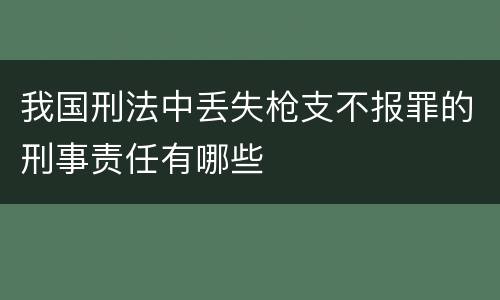 我国刑法中丢失枪支不报罪的刑事责任有哪些