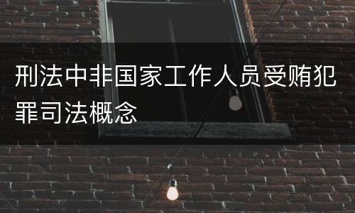 刑法中非国家工作人员受贿犯罪司法概念