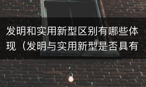 发明和实用新型区别有哪些体现（发明与实用新型是否具有实用性）