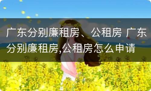 广东分别廉租房、公租房 广东分别廉租房,公租房怎么申请