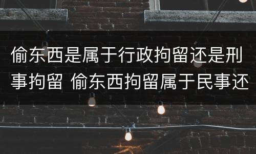 偷东西是属于行政拘留还是刑事拘留 偷东西拘留属于民事还是刑事
