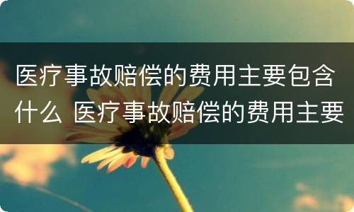 医疗事故赔偿的费用主要包含什么 医疗事故赔偿的费用主要包含什么内容