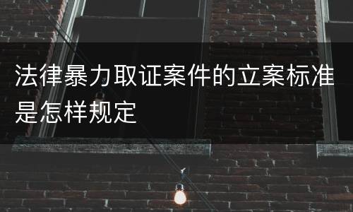 法律暴力取证案件的立案标准是怎样规定