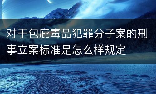 对于包庇毒品犯罪分子案的刑事立案标准是怎么样规定